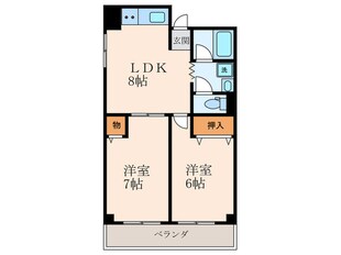 大物ハイツの物件間取画像